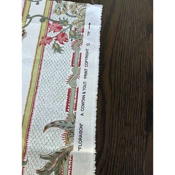 COWTAN & TOUT Fabric Remnants - FLORAISON -LINEN - Picture 3 of 4